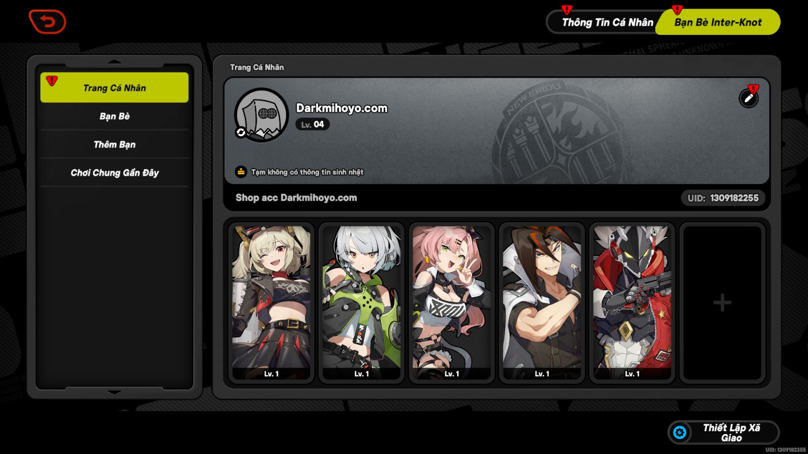 Acc Zenless Zone Zero ID 3912