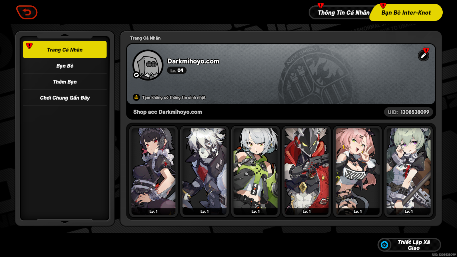 Acc Zenless Zone Zero ID 3865