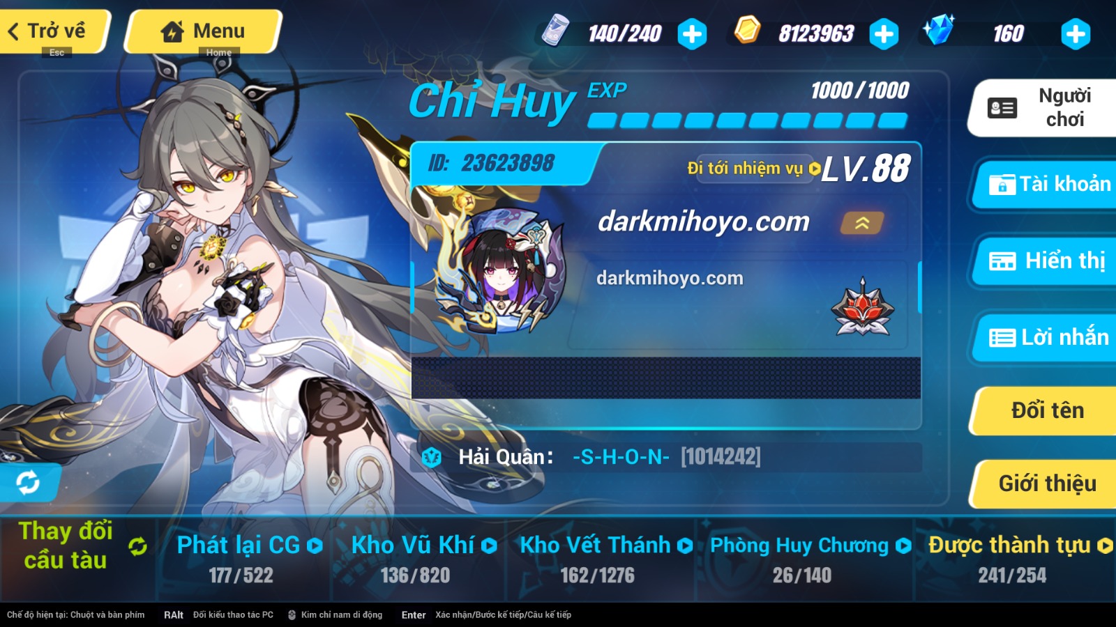 Cung cấp acc Honkai Impact 3 giá rẻ ID 19645