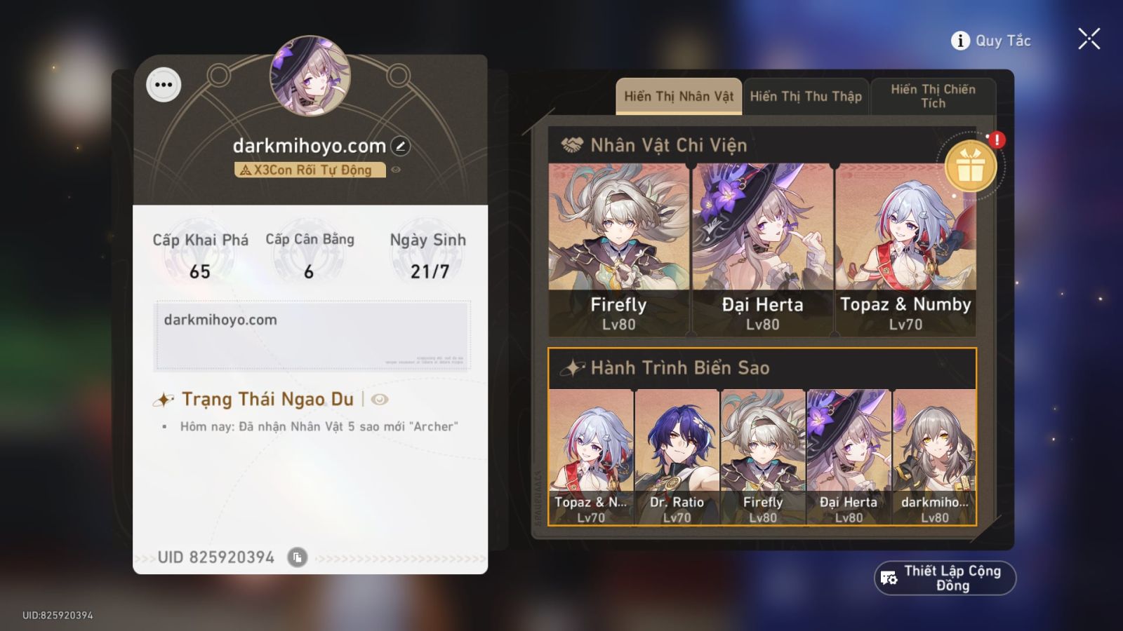 Acc Honkai Star Rail ID 9774