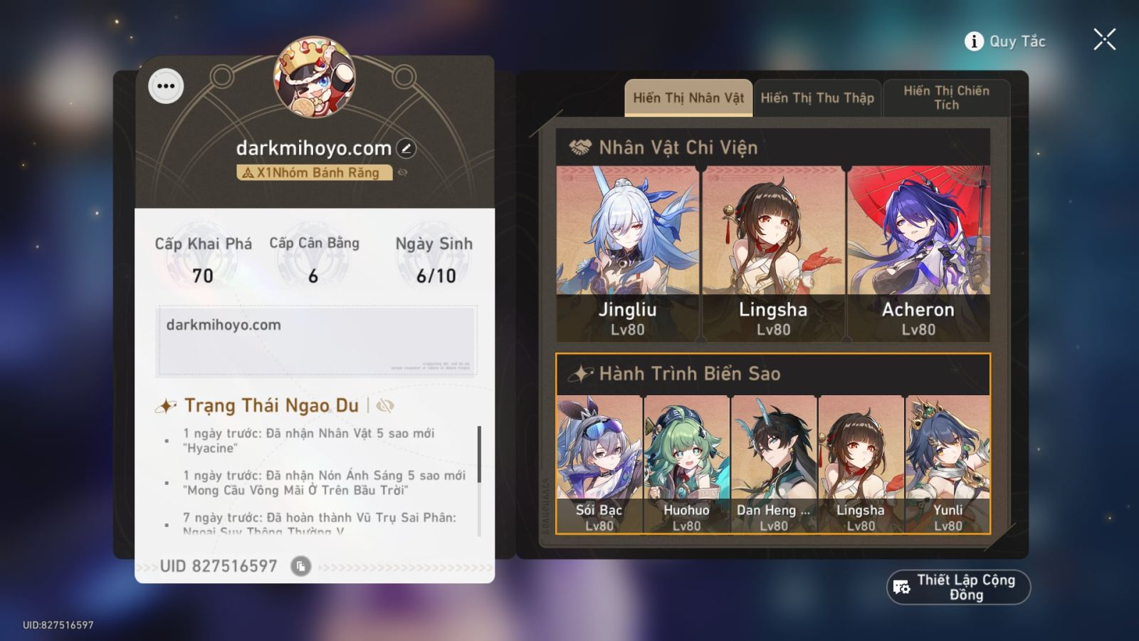 Acc Honkai Star Rail ID 8437