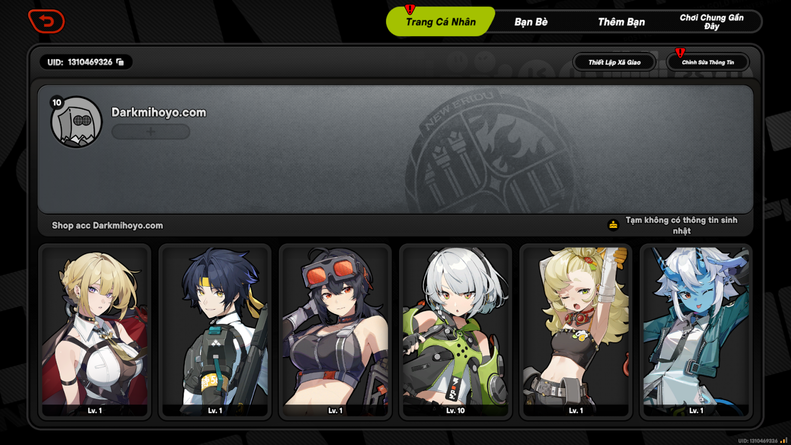 Acc Zenless Zone Zero ID 6219