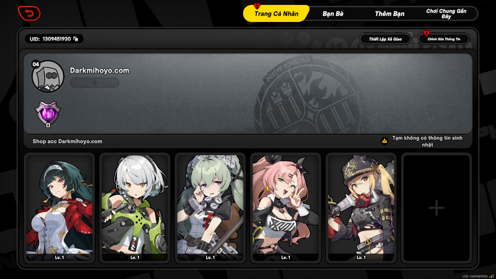 Acc Zenless Zone Zero ID 5414