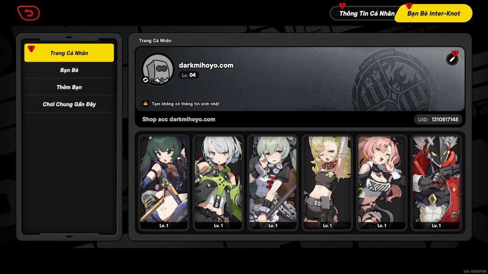 Acc Zenless Zone Zero ID 5773